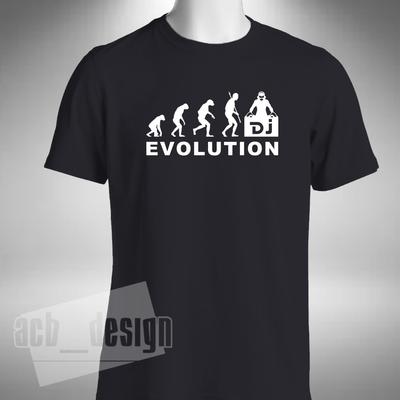 DJ Evolution T-Shirt DJing Plattenspieler Decks Clubbing Allnighter Tanzmusik
