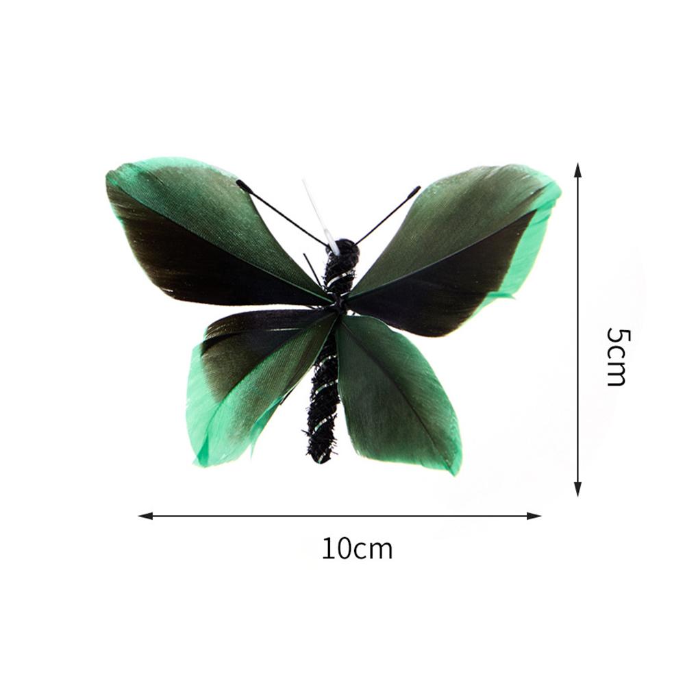10pcs Mix Color Artificial Butterfly Feather Cat Teaser Stick Change Heads Cat Pet Toy