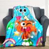 1pc Gumball World Cozy Print Blanket Lightweight Warm Flannel Throw Blanket For Sofa, Bed, Living Room