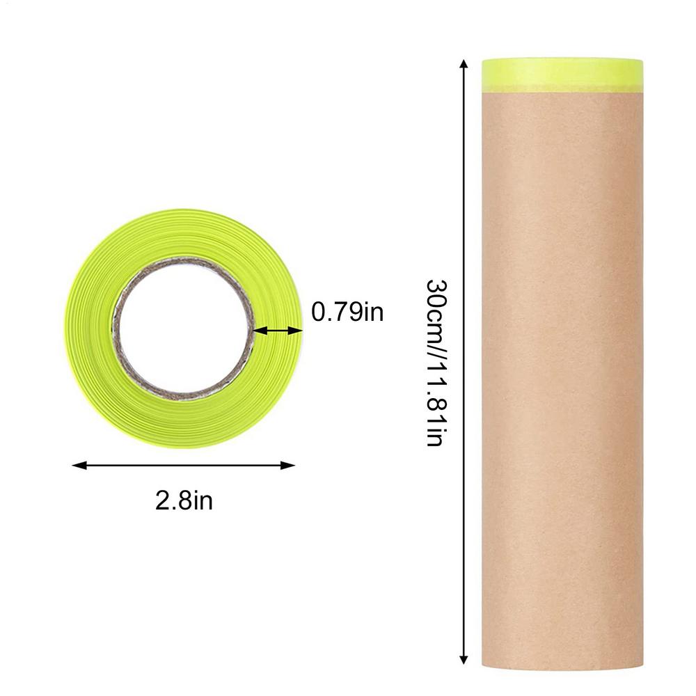 Pre Taped Masking Paper Wall Treatmnt Painting Drop Film Painters Paper Roll Painting Spray Masking Protective Paper For Car
