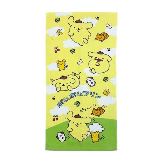 Sanrio Characters Pompompurin Bath Towel 1 Piece 60 x 120cm 100% Cotton Yurupop