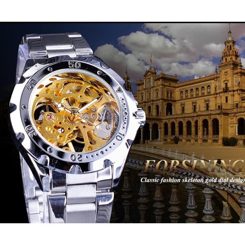 Forsing Women's Fashion Casual Hollow Out Mechanical Watch