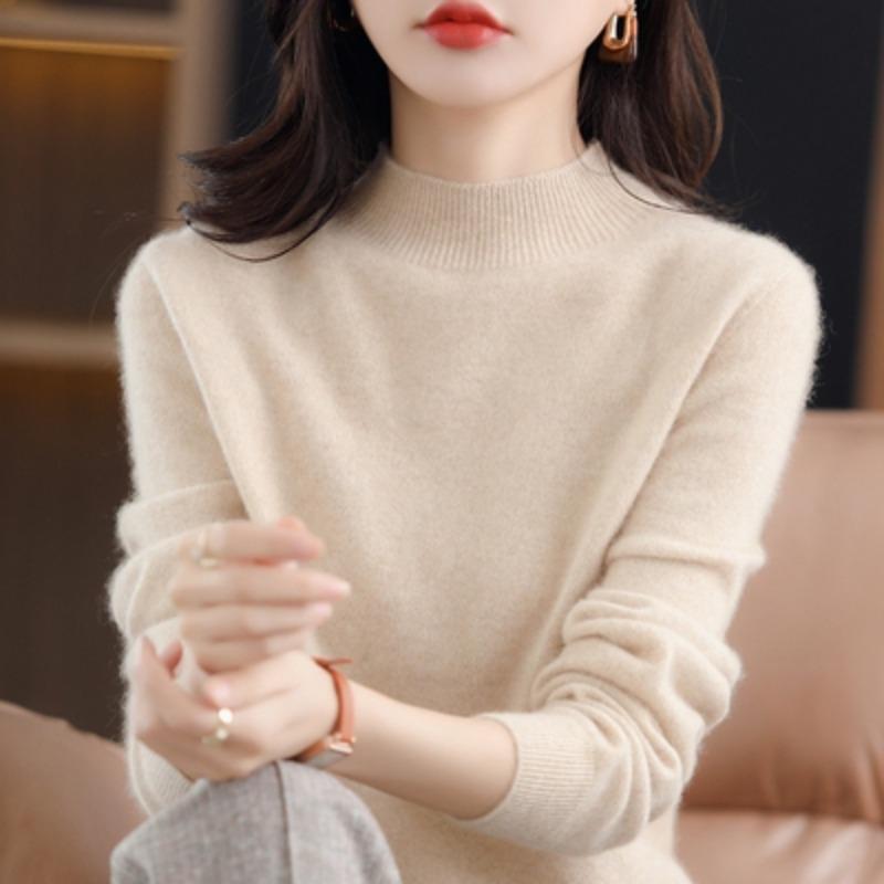 Women Sweaters Pullovers 2025 Autumn Winter Long Sleeve O-Neck Black Knitted Sweater Women Tops Pullover JJ103