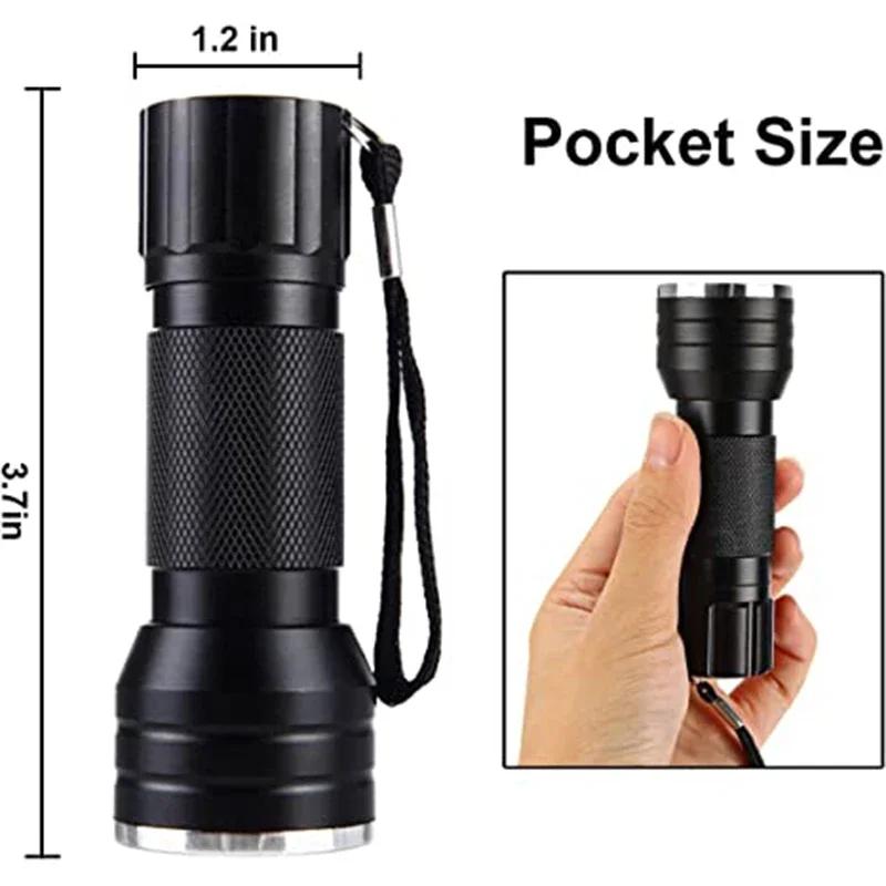 Xiaomi UV Flashlight Black Light Blacklight Detector for Dog Urine Ultraviolet Flashlight 51 LED 395nm Handheld Blac