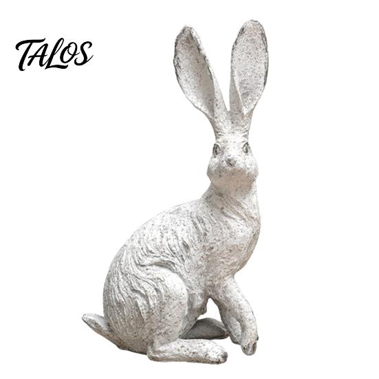Outdoor Resin Sculpture Bunny Decor, Garden Yard Rabbit Statue Decorations, Easter Bronze Farmhouse Distressed Figurines, Spring Statues Home