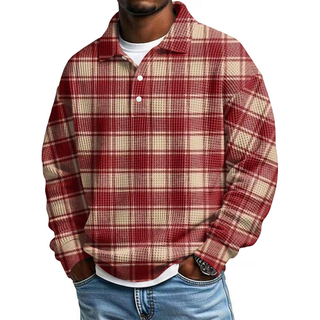 Men Casual Button Down Shirt Golf Pullover V Neck Stand Collar Fashion Fall Sweatshirt