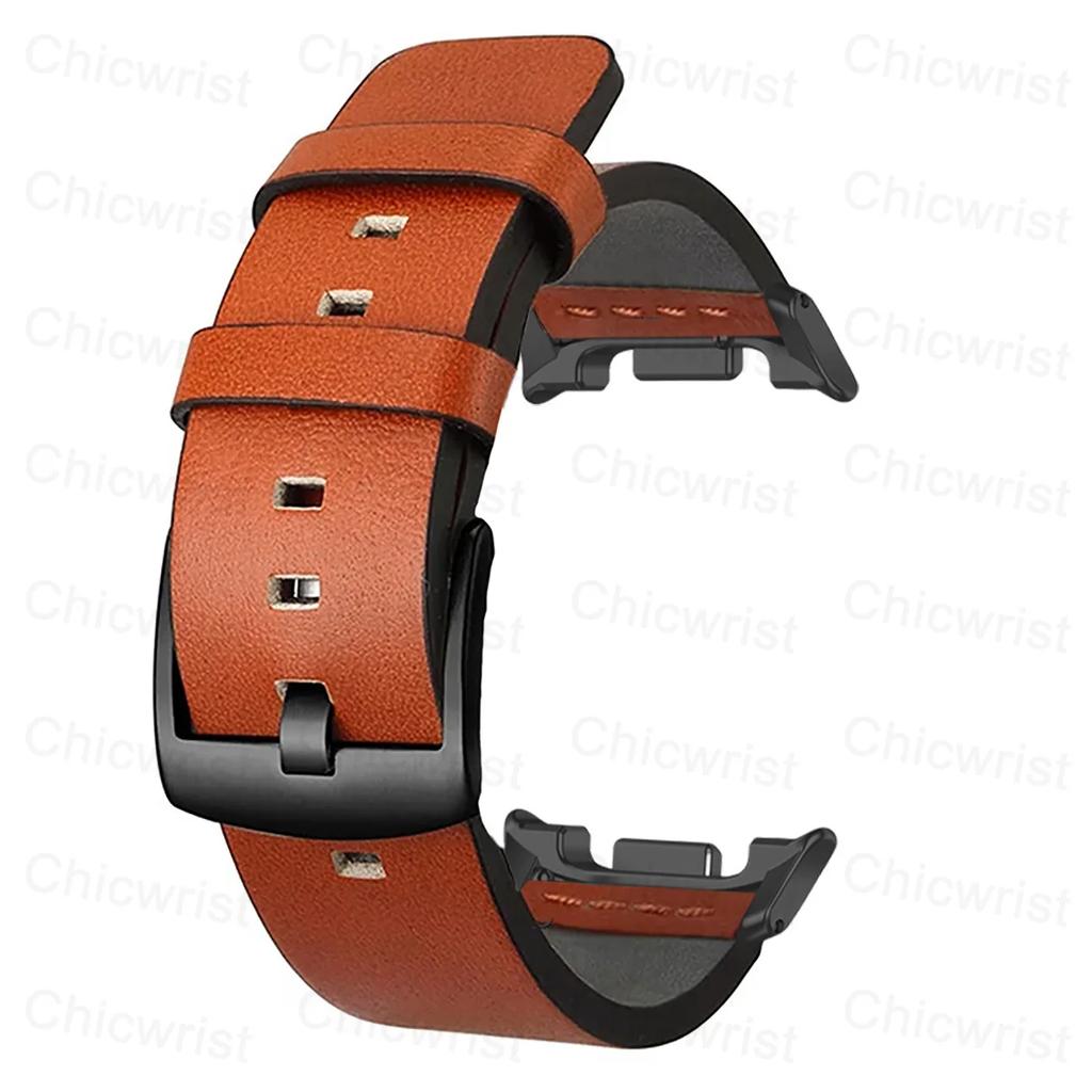 Leather Strap for Samsung Galaxy Watch 8 40mm 44mm/ 8 Classic / Ultra 2 Bracelet Belt No Gap QuickFit Watchband Wristband Straps