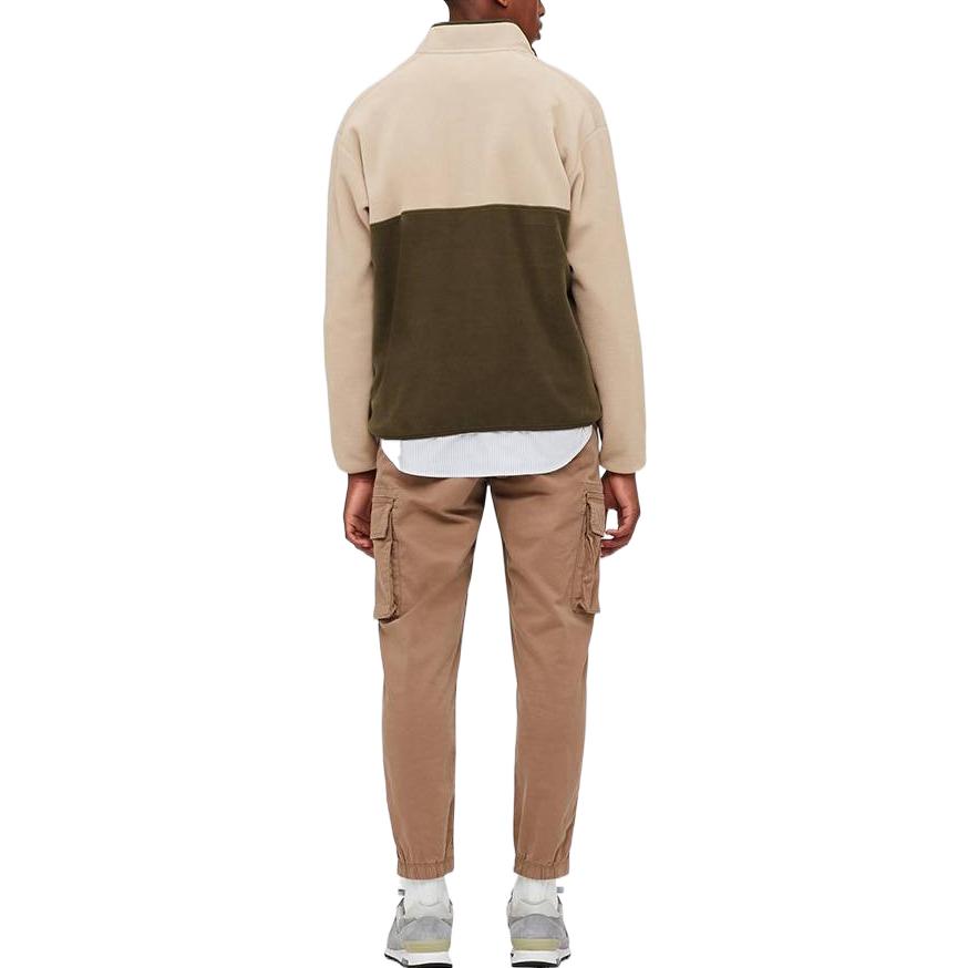 Uniqlo Color Block Half Zip Pullover Long Sleeve Sweatshirt Men Sweatshirt Off-White 432109-30