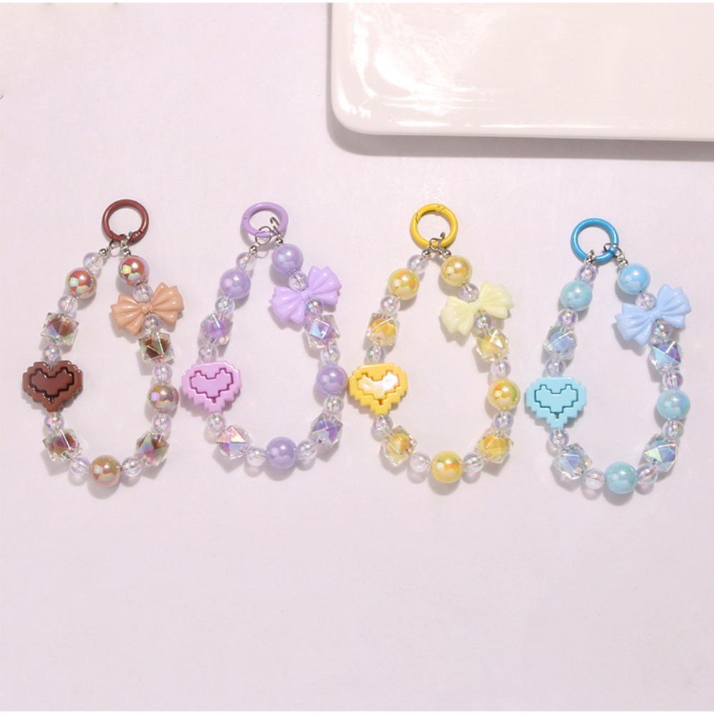 Heart Colorful Phone Lanyard Star Crystal Phone Anti-lost Rope Keychain Pendant  Phone Accessories