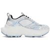 New MLB New York Yankees Anti Slip Wear Resistant Low Top Chunky Sneakers Unisex White Blue 3ASHWD15N-50BLS