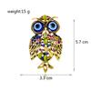 Animal Women's Brooch Pin Sparkling Crystal Decorated Owl Design Men's Metal Brooch Badge Gift Party Everyday Jewelry For Friend