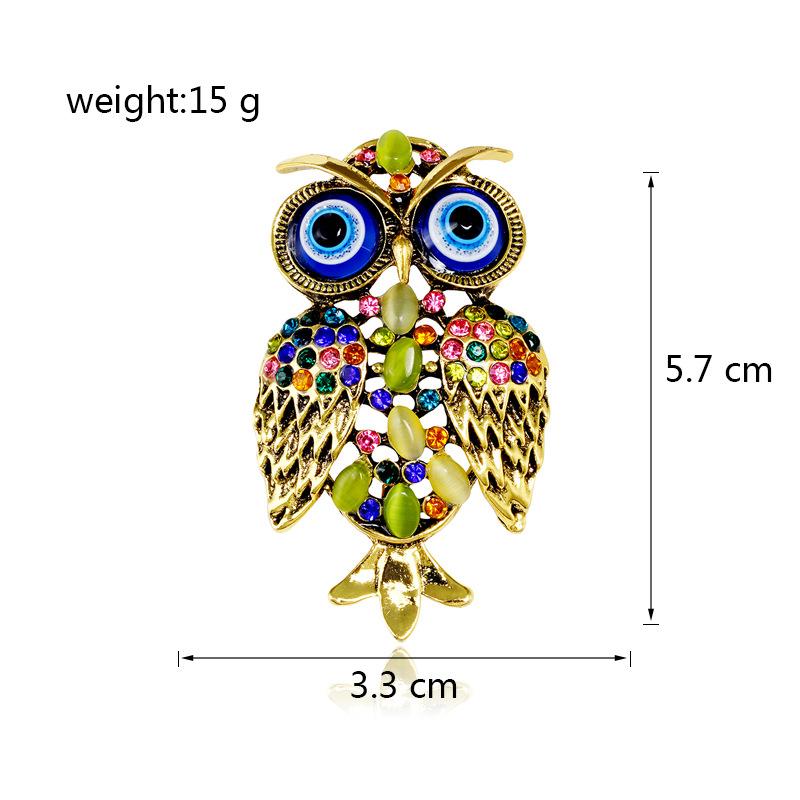 Animal Women's Brooch Pin Sparkling Crystal Decorated Owl Design Men's Metal Brooch Badge Gift Party Everyday Jewelry For Friend