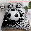 Sports Football Pattern Printing Quilt Cover Pillowcase 3D Digital Printing Three-piece Set