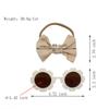 2Pcs/set Baby Bows Headband Cartoon Sunglasses Girls Beach Photography Props Toddler Hair Bands Headwear Kids Hair Accessories