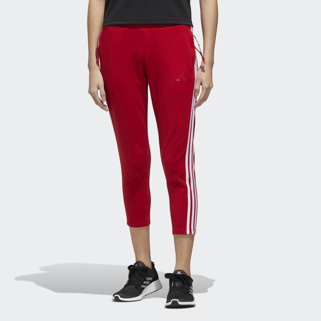 Adidas Retro Color Block Logo Mid Waist Knitted Sports Pants Women Pants Red GP6399