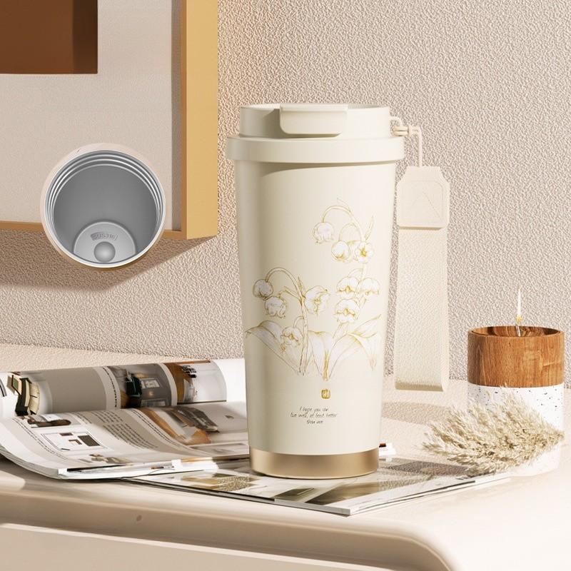 Convallaria Flower Insulated Water Bottle With Stainless Steel Vacuum For Travel And Gifts