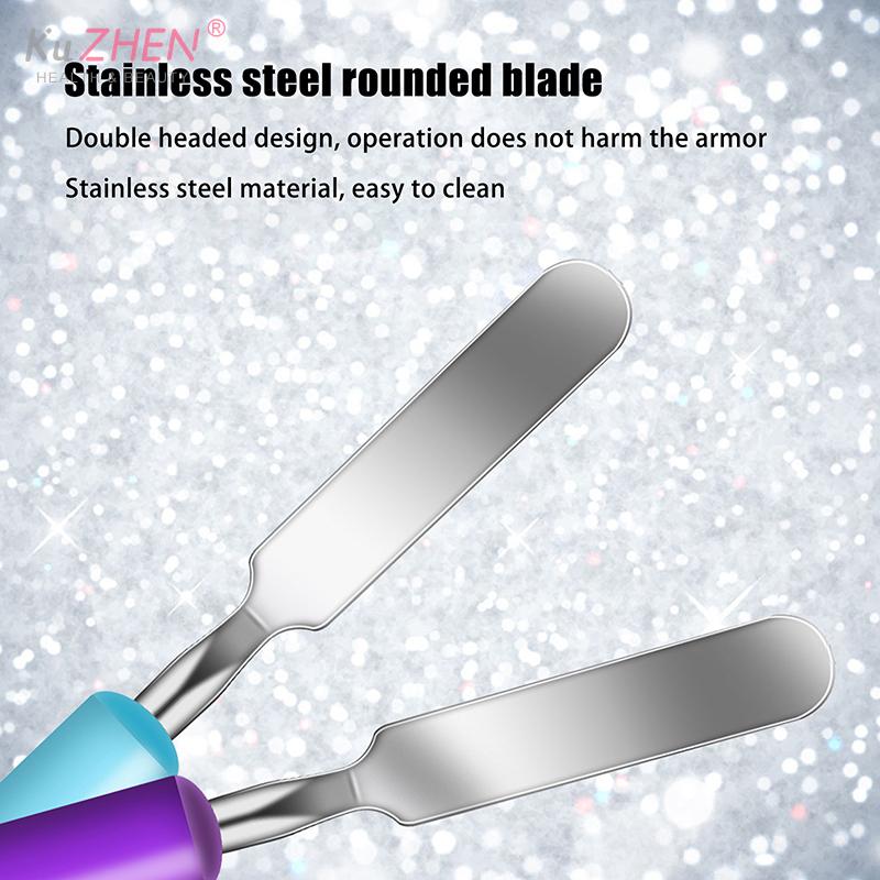 1pcs Poly Gel Brush Pen Dual Ended 2 IN 1 Design Nail Brush And Spatula Stainless Steel Gel Nail Brush For Nails Extension Gel