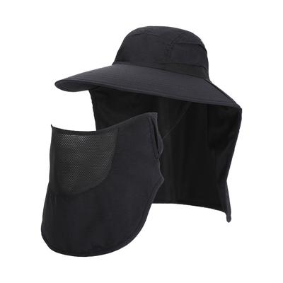 Summer Big Eaves Shawl Sun Hat Face Mask Bucket Hat Men and Women Outdoor Mountaineering Fishing Breathable Sun Protection Hat