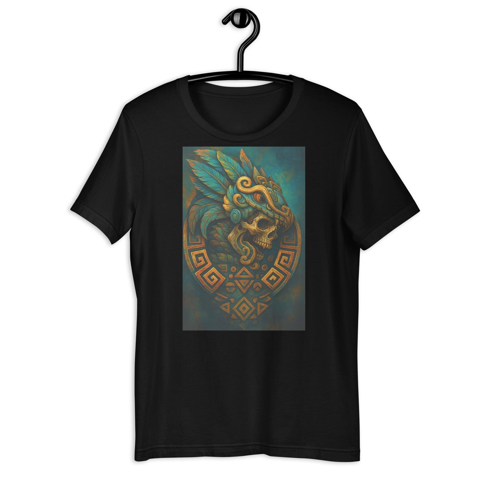 Quetzalcoatl Skull Aztec Feathered Serpent Mexican Warrior Art Tee S разноцветный