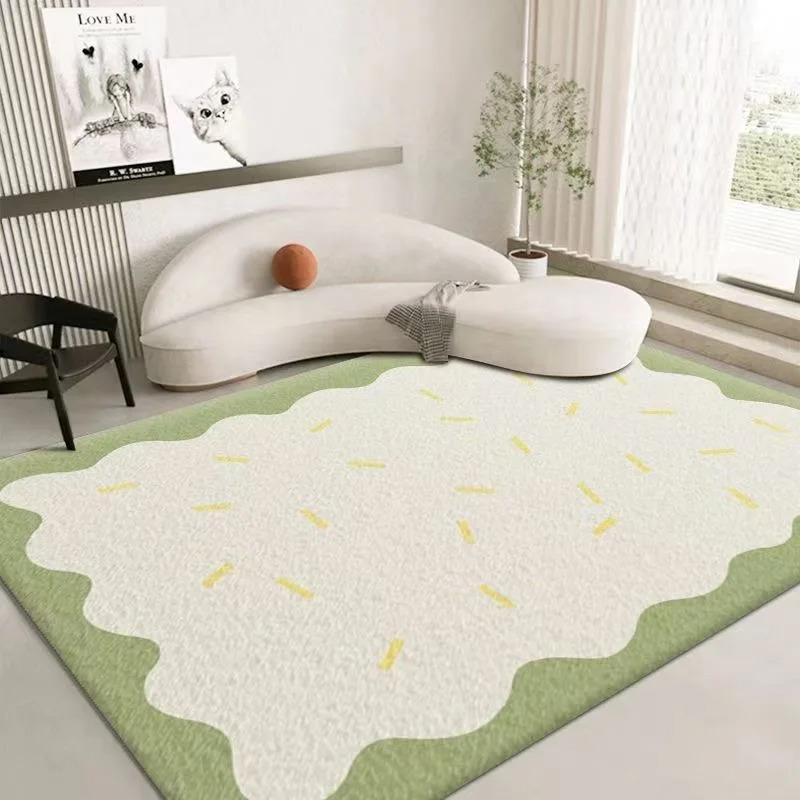 Nordic Polka Dot Cream Style Carpet Cream Color Kids Play Mat Living Room Bedroom Soft Plush Rug Non Slip Home Large Area Rugs