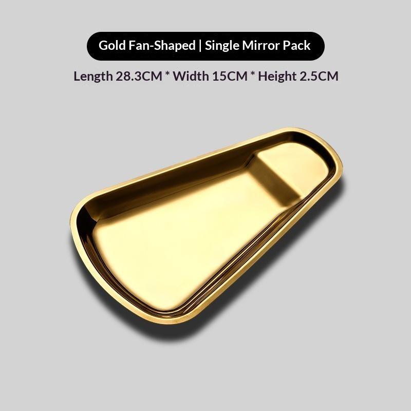 Korean Style Stainless Steel Buffet Tray Holder Food Clip Bread Clip Fan Shaped Plate Cutlery Holder Fries Tray