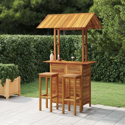 Vidaxl 3-Cz. Garden Bar Furniture Set, Solid Acacia Wood
