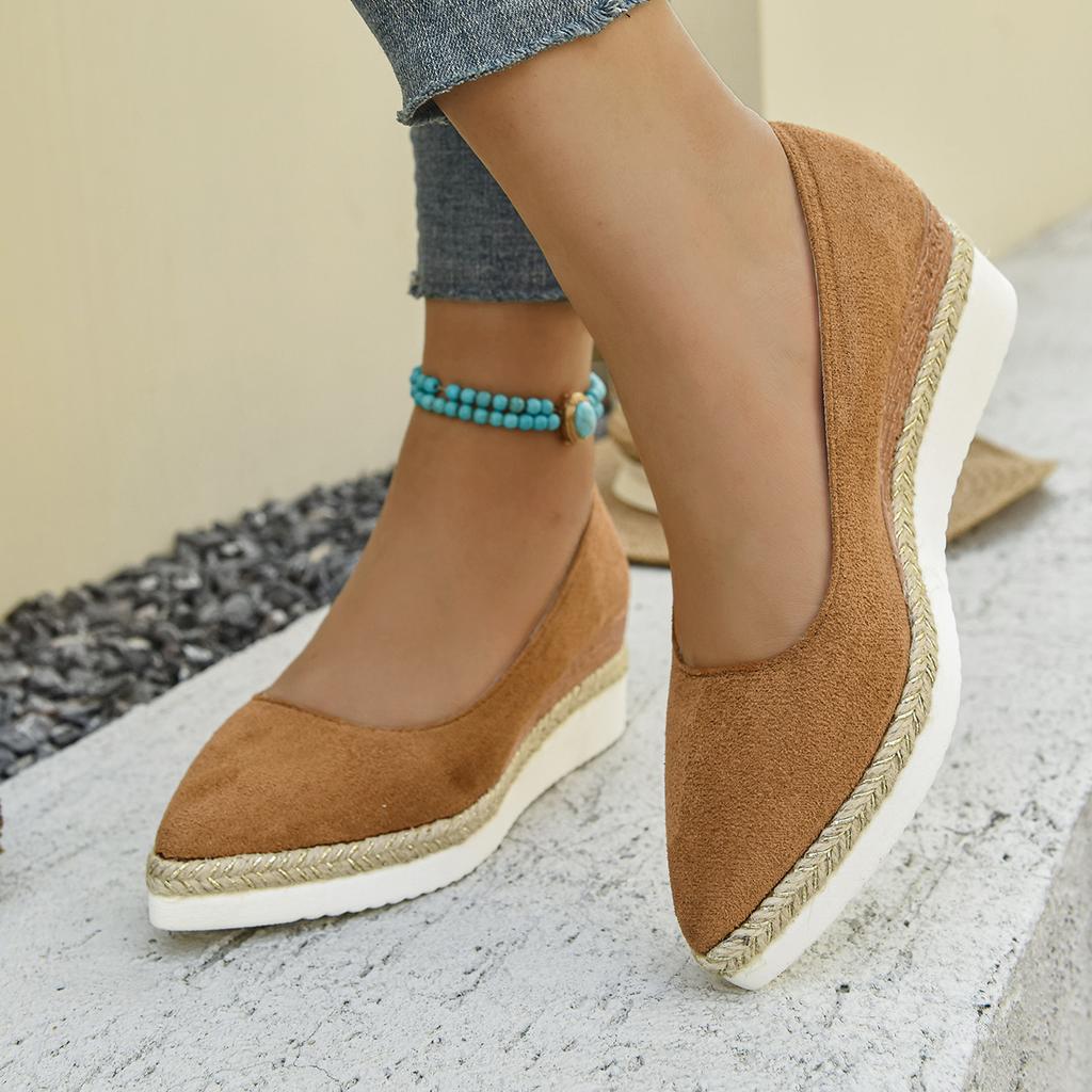 Fashion Casual Shoes for Women Heeled Shoes Ladies Wedge Heels Retro Women Pumps Deep Mouth Platform Pumps Office Women Shoes2025