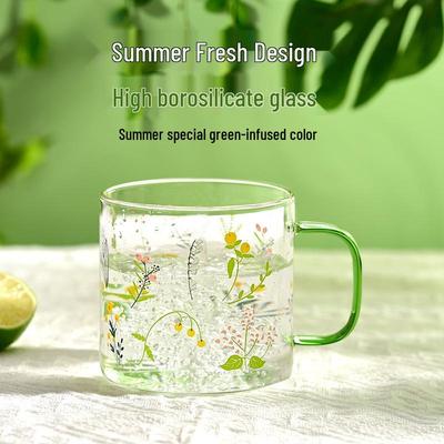 High-Temperature Resistant Glass Cup Set - Stylish Juice & Milk Cups with Handles (2025 Edition)