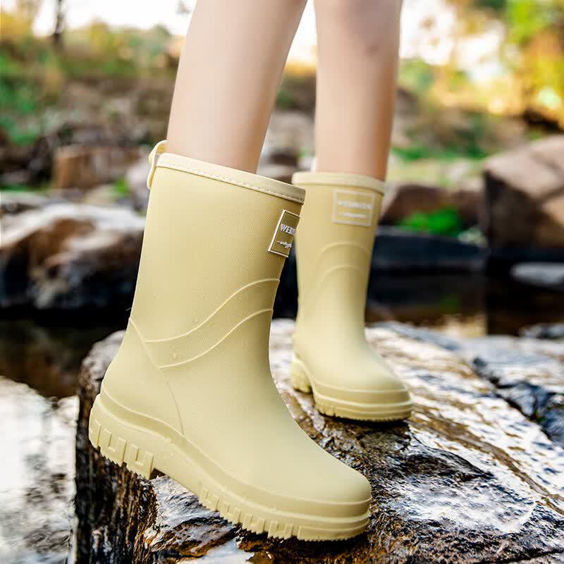 Handun Unisex Mid-Calf Non-Slip Rain Boots