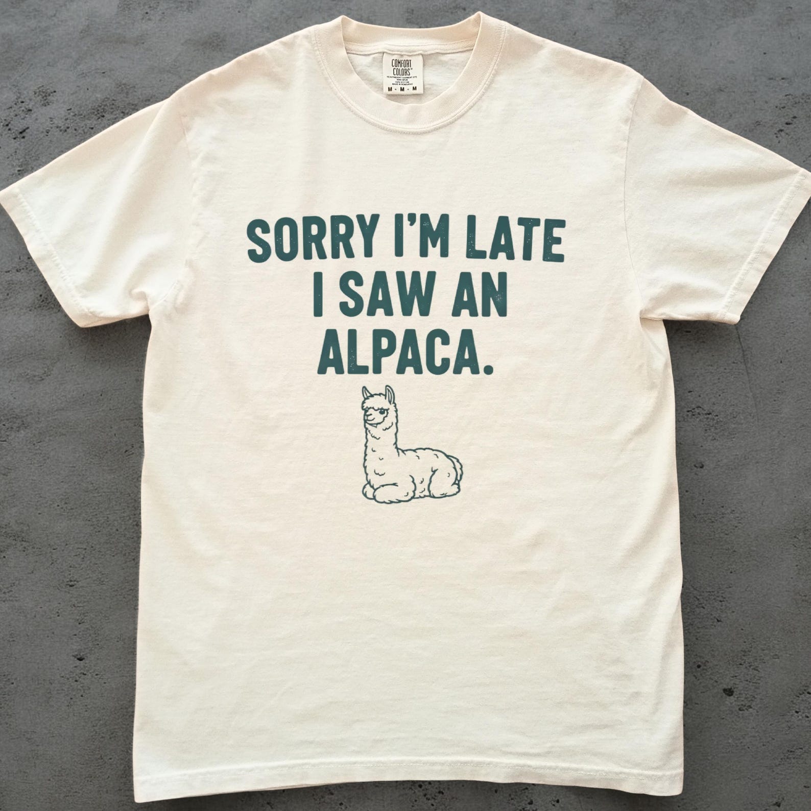 Alpaca Shirt, Funny Alpaca Lover Tee, Cute Animal Graphic T shirt, Comfort Colors Gift for Her, Farm Animal Shirt, Alpaca Lover Top M