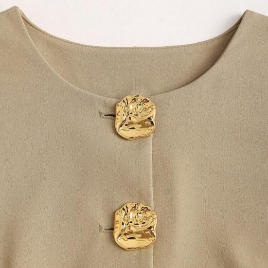 Dámské blejzrové šaty vestového střihu elegantní business bez rukávů oblekové vesta ležérní na knoflíky do kanceláře