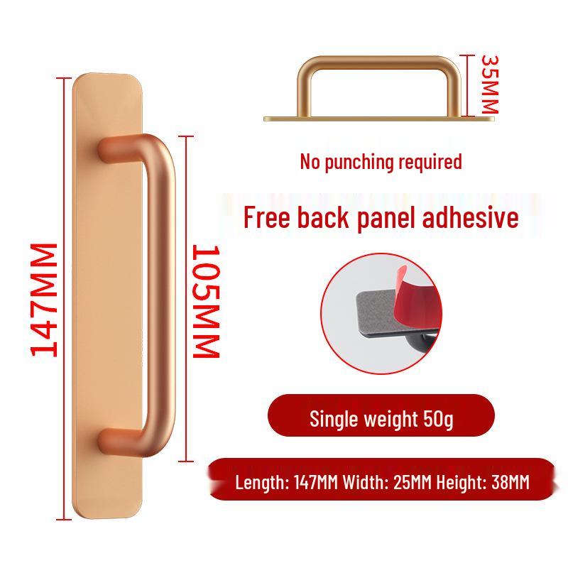 Aluminum Alloy No-Drill Door Handle for Glass, Window, Balcony, Sliding, and Cabinet Doors