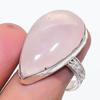 Natural Rose Quartz Gemstone 925 Sterling Silver Jewelry Ring Size 9.5 L1J89