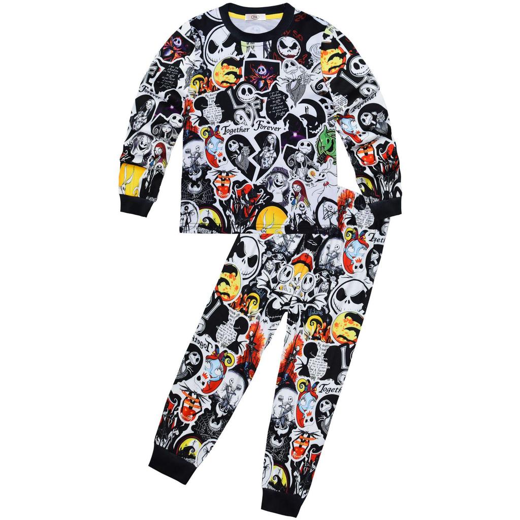 Fright Doll Halloween Cosplay Set: Kids' Long Sleeve Medium & Large Home Wear 7771