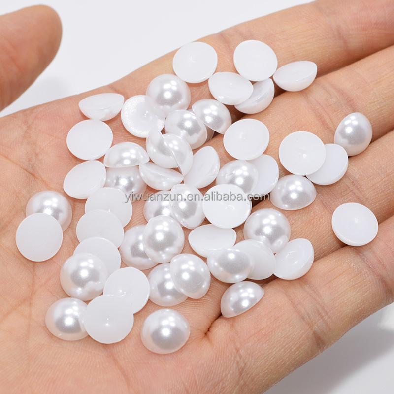Semi-circular Simulated Pearl Beads ABS Loose Round Beads for DIY Jewelry Making Bracelet Imitation Garment Bead