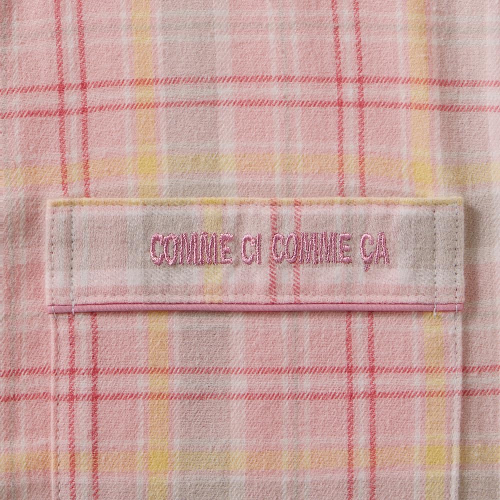 Gunze CI Comme CA Cotton Long Sleeve Pants with Dyed Viyella Brushed Sax Women's 100% Loungewear, Fabric, (MD6104)