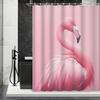 1pc Pink Theme Modern Animal Illustration Flamingo Bath Curtain Partition, Fabric Shower Curtain, Bathroom Accessories