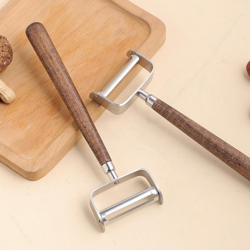 Stainless Steel, Walnut Handle, Peeler, Fruit Planer, Household, Kitchen Small Tool, Multifunctional, Fruit and Potato Scraper