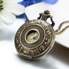 JewelryWe Original Pocket Watch Zodiac Motif Analog Display Quartz Watch Antique Fashion Day Gift Father's