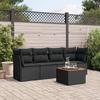 VidaXL Garden Lounge Set 5 Pcs with Cushions Black Braided Resin 3223472