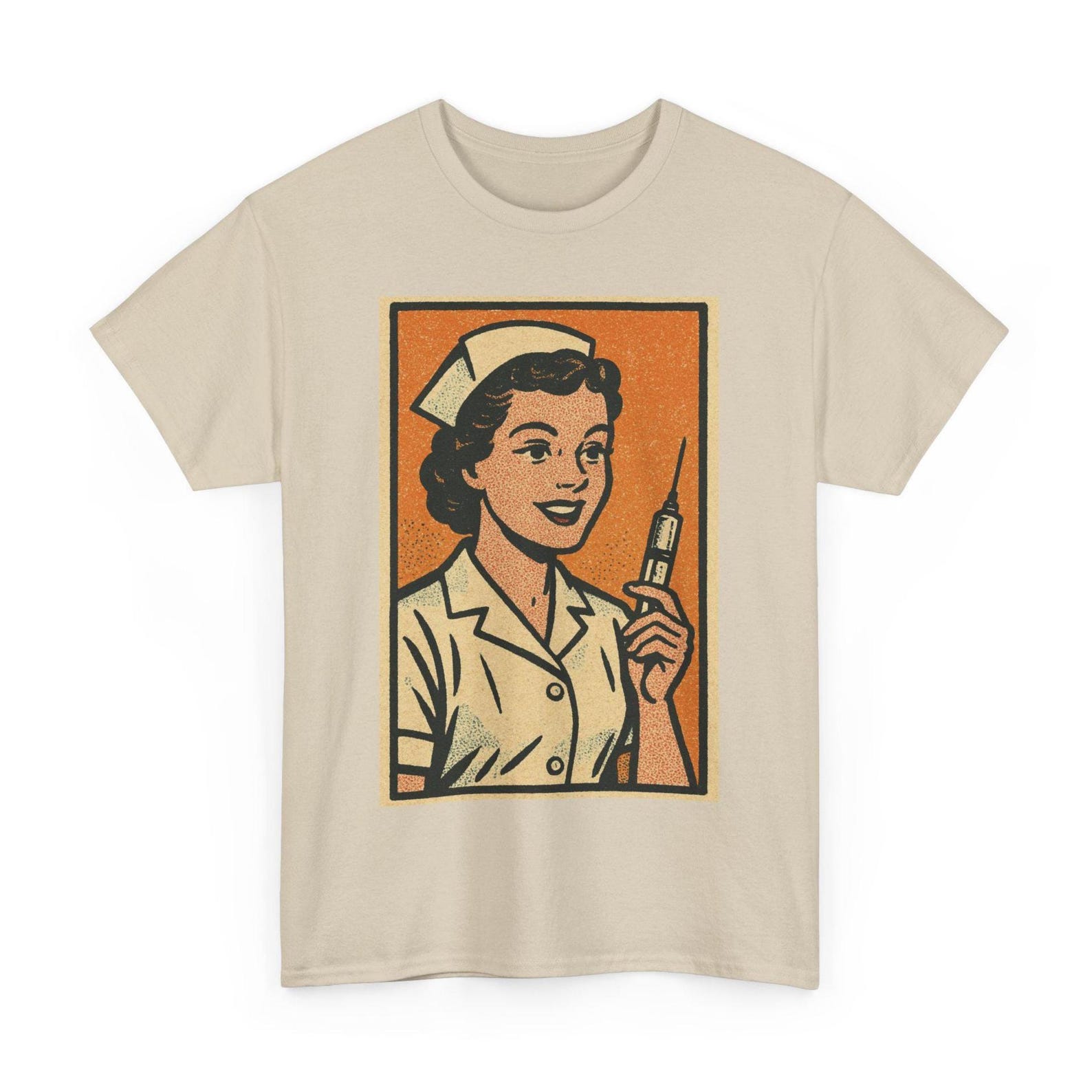 Nurse T-Shirt: Retro Comic Medical Hero Tee for Healthcare Workers Care Advocates 2XL