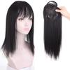 Clip In Increase Hair Volume Topper Hair Piece Long Straight Wig Head Top Wig Block 3D Hair Bangs