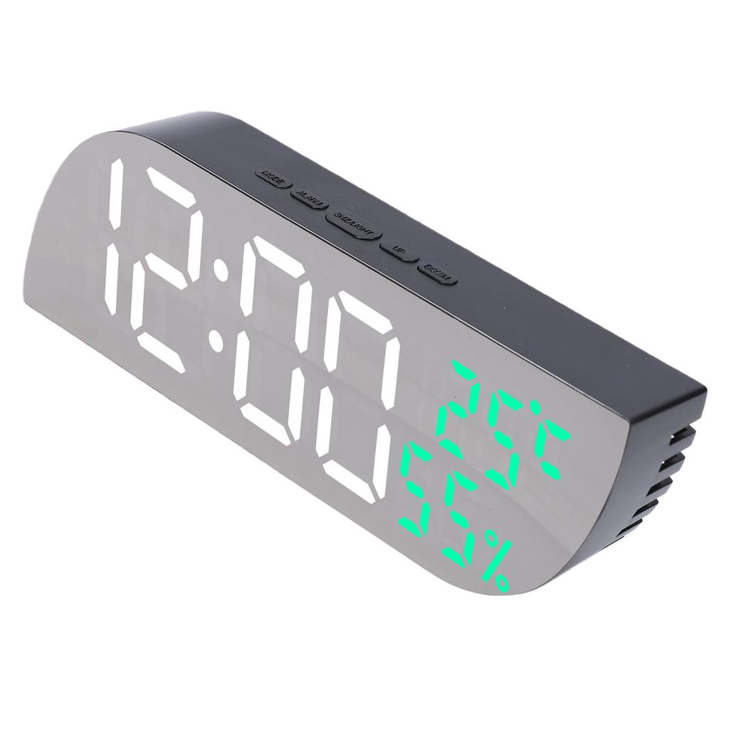 Digital Alarm Clock 3 Alarms Modern Mirror Surface Adjustable Brightness Electronic Alarm Clock with Snooze Function