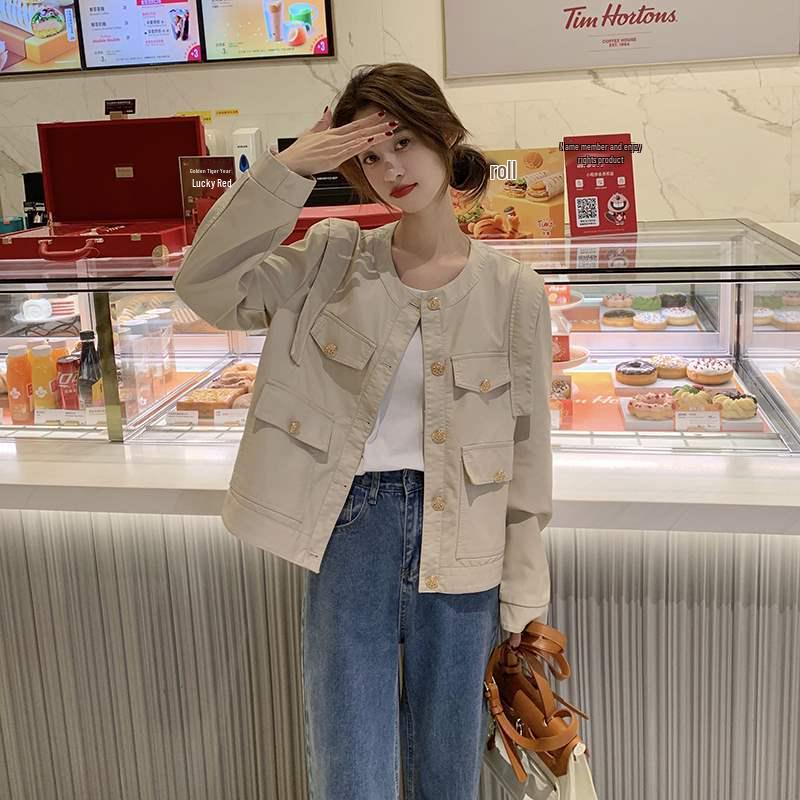 Women s Slimming Biker PU Leather Jacket - Versatile Fashion for Spring & Autumn Extra Large грязно-белый