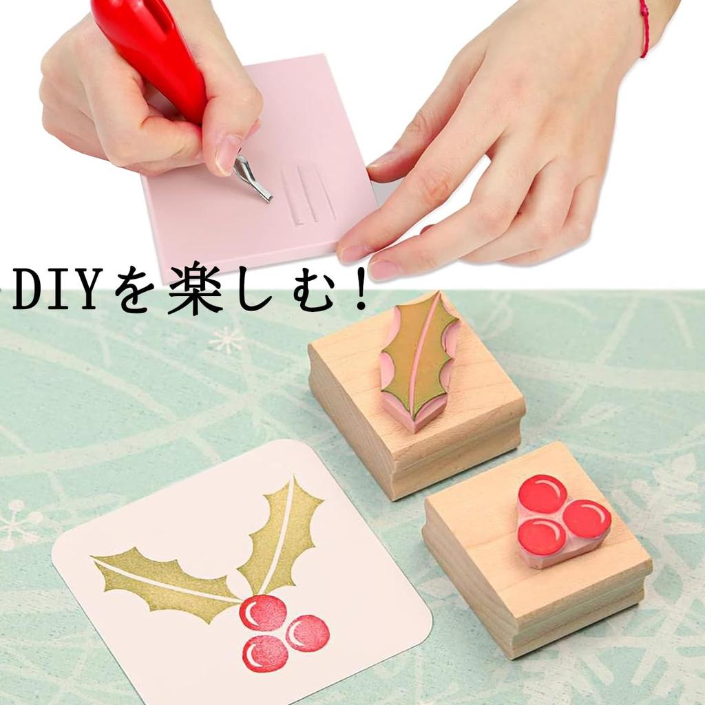 Acidea Eraser Stamps 24pcs Eraser Stamps Pink Rubber Carving Blocks Are Used In Stamp DIY Soft and Easy To Carve Felt Blocks 5x5cm, Printmaking,