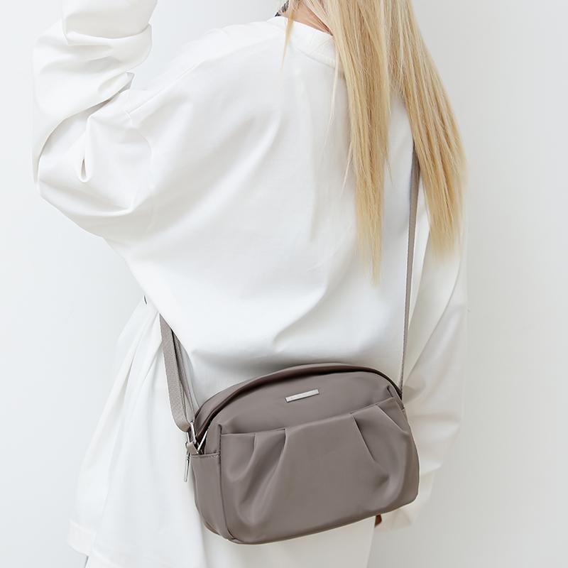 Solid Color Nylon Bag Women's Large Capacity Shoulder Crossbody Bag