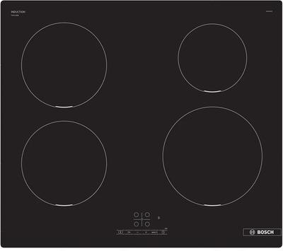 Bosch Hob | PIE611BB5E | Induction | Number of Burners/cooking Zones 4 | Touch | Timer | Black | Display