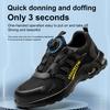 Men Rotating Button Safety Shoes Steel Toe Work Sneakers Indestructible Shoes Puncture-Proof Work Boots Air Cushion Safety Shoes