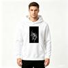 Men's Skeleton Lightning Print Long Sleeve Pullover Hoodie Casual Streetwear Hooded Sweatshirt