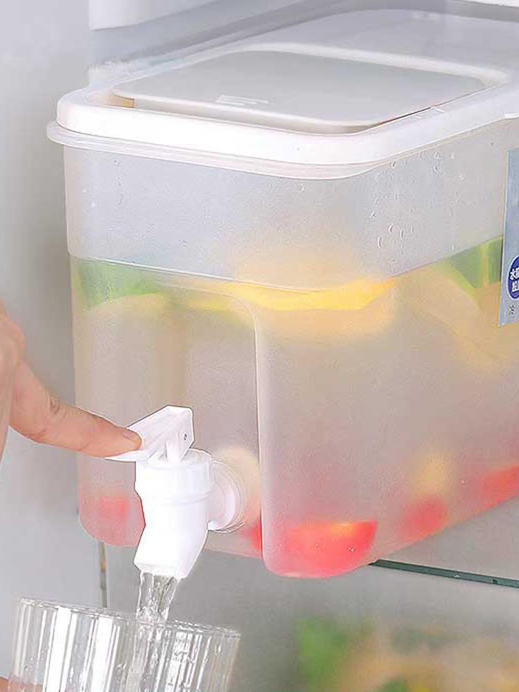 Mit Wasserhahn Kühlschrank Wasserspender Kunststoff Getränkespender Multifunktionale Zitronenlimonadenbehälter Große Kapazität für Kaltgetränke